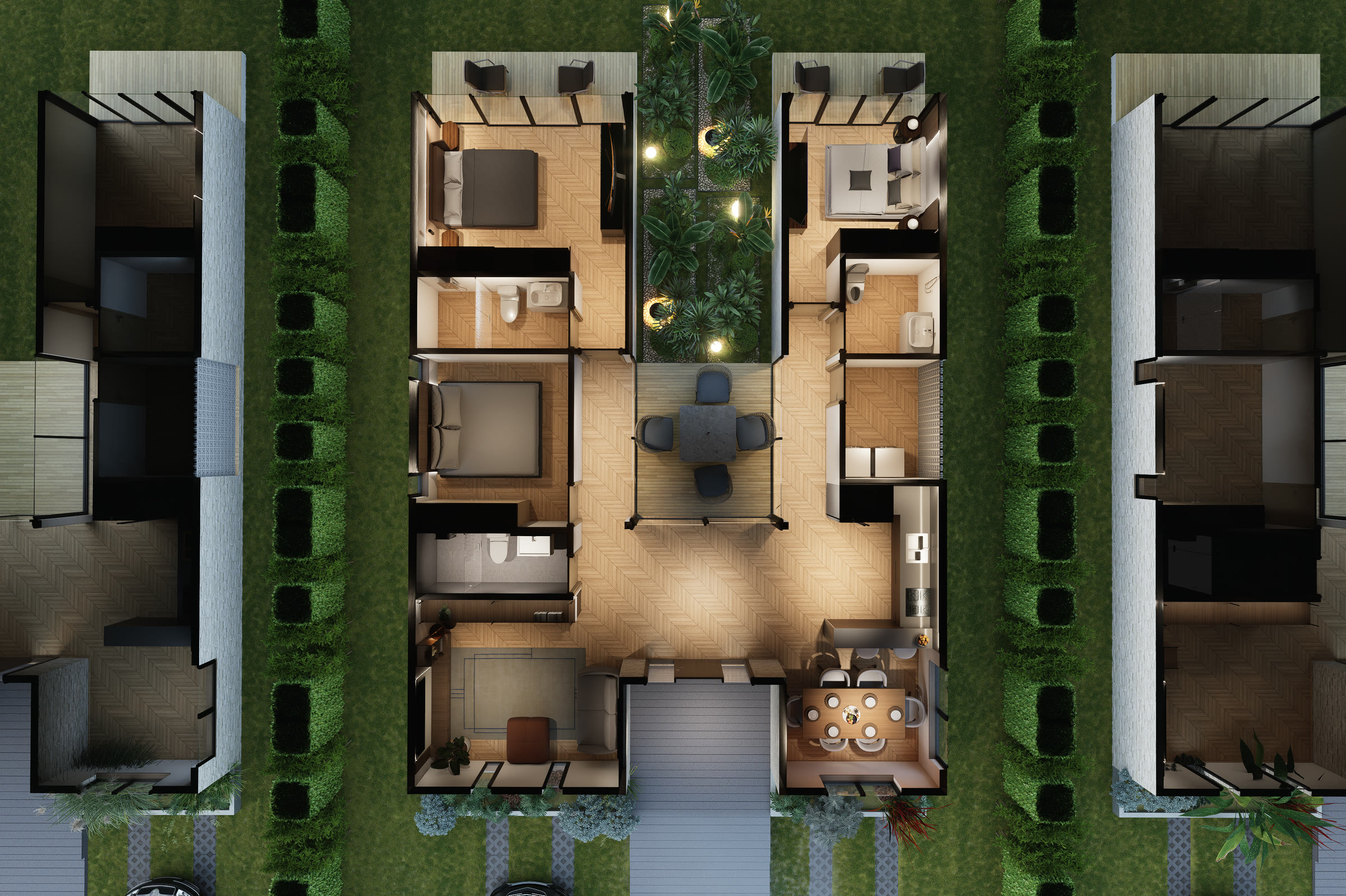 Planta 3D de la vivienda tipo