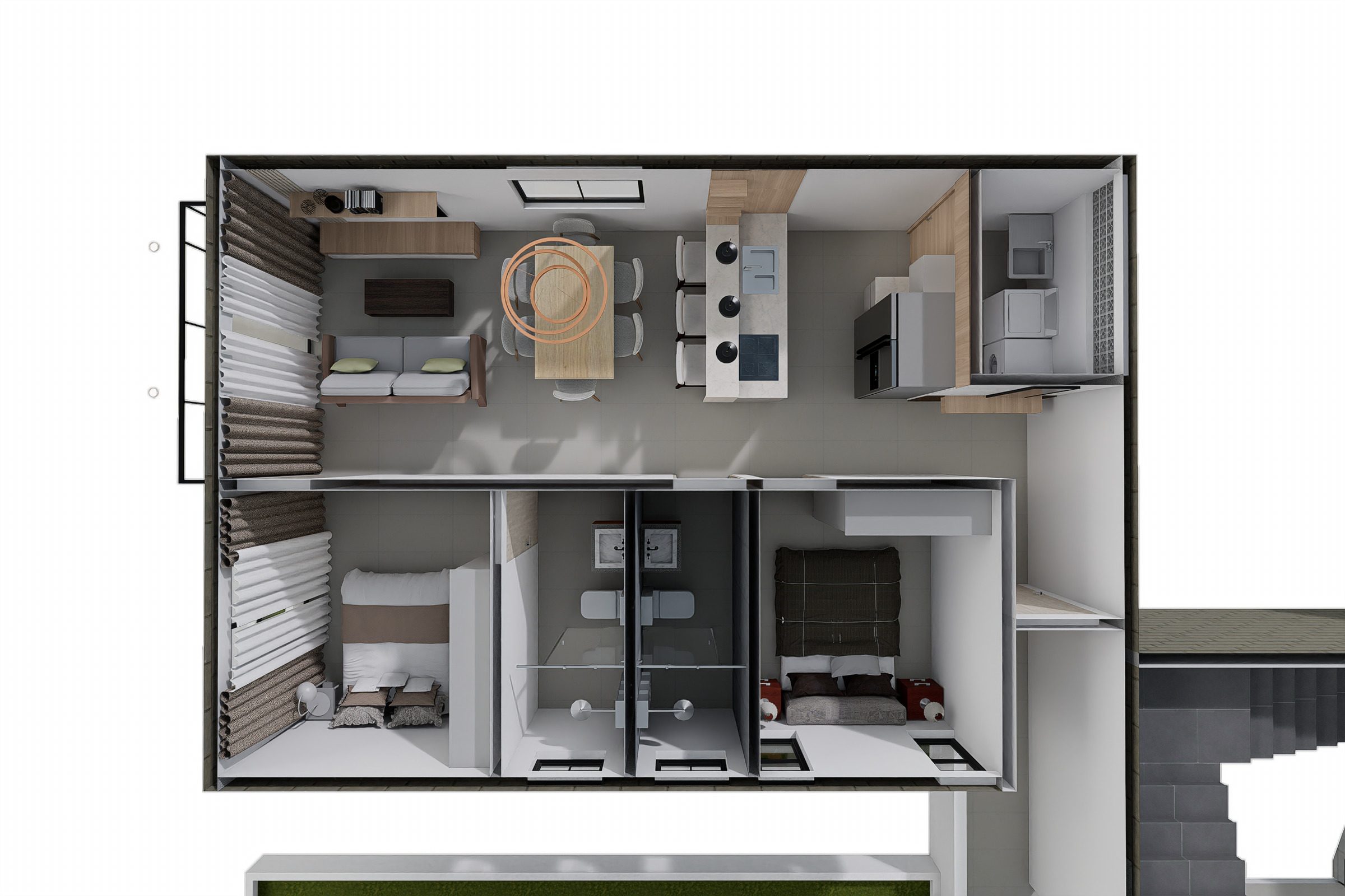 Planta 3D del apartamento tipo